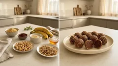 Domácí Ferrero Rocher kuličky bez pečení: ze sušenek, banánu a ořechů