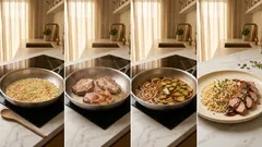 Vepřové plátky na cibulce s okurkami a tarhoňou: poctivý oběd, který vždycky vyjde