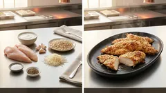 Domácí kuřecí stripsy z trouby: křupavé díky vločkám a parmazánu