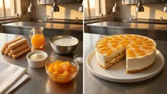 Nepečený piškotový dort s mandarinkami – lehký dezert, který ztuhne v lednici