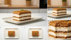 Nepečený Lotus zákusek: krémové vrstvy ze sušenek, hotové bez trouby