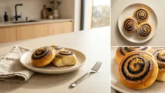 Makové šneky z kynutého těsta: nadýchané, vláčné a hotové za chvilku