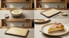 Tvarohový koláč z listového těsta na plech: rychlá klasika bez kynutí