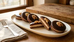 Išlské dortíčky: křehké kakaovo-ořechové cukroví s meruňkovou marmeládou